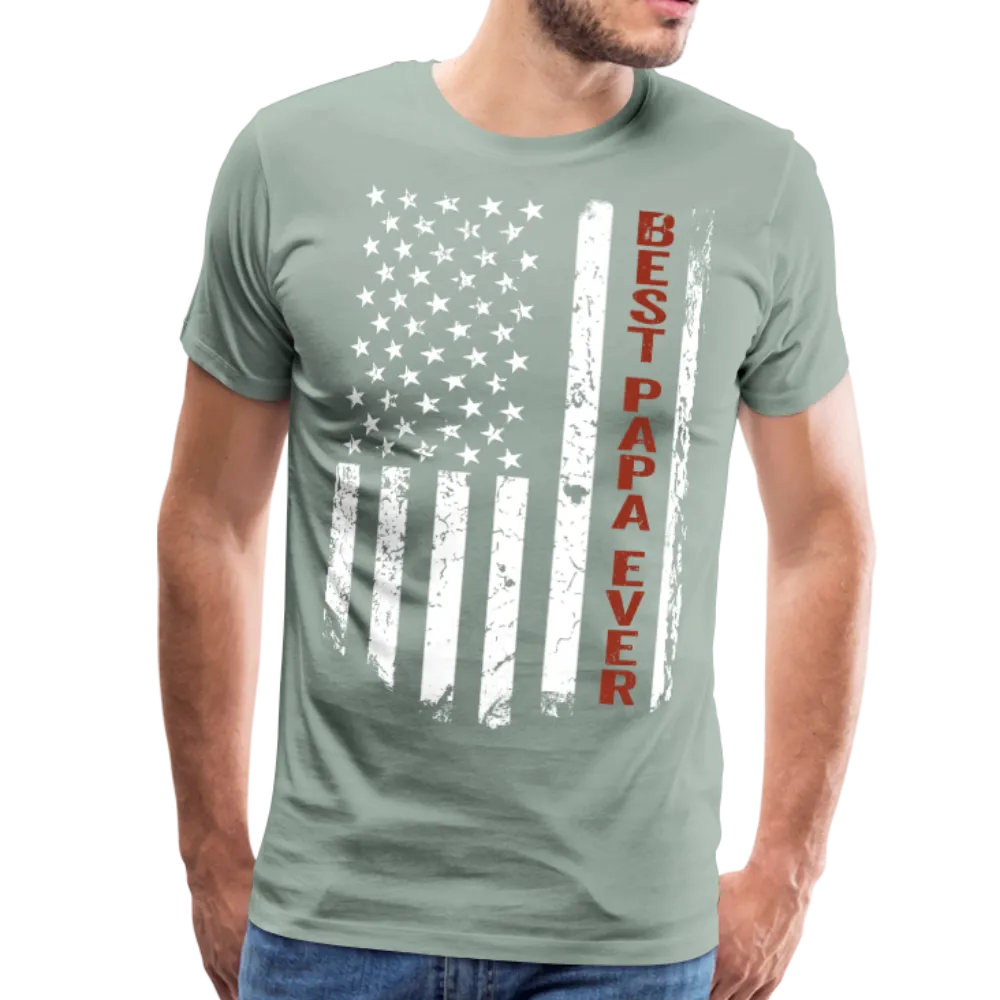 American Flag Best Papa Ever Men's Premium T-Shirt (CK1886)