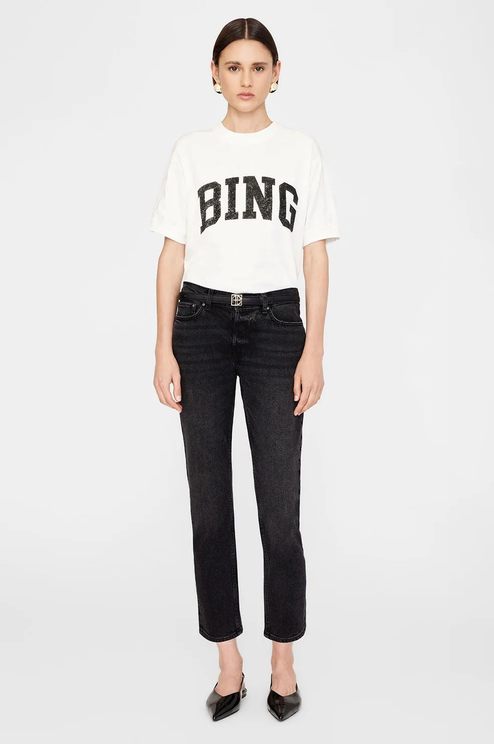 Anine Bing Jaylin Tee Bing in Ivory