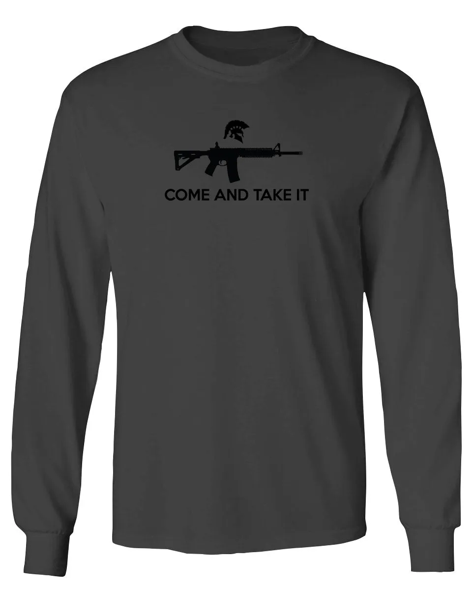 AR 15 Come and Take It Greek Molon Labe Spartan Guns mens Long sleeve t shirt
