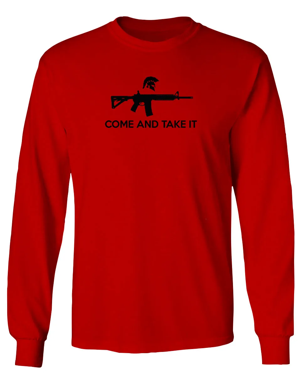 AR 15 Come and Take It Greek Molon Labe Spartan Guns mens Long sleeve t shirt