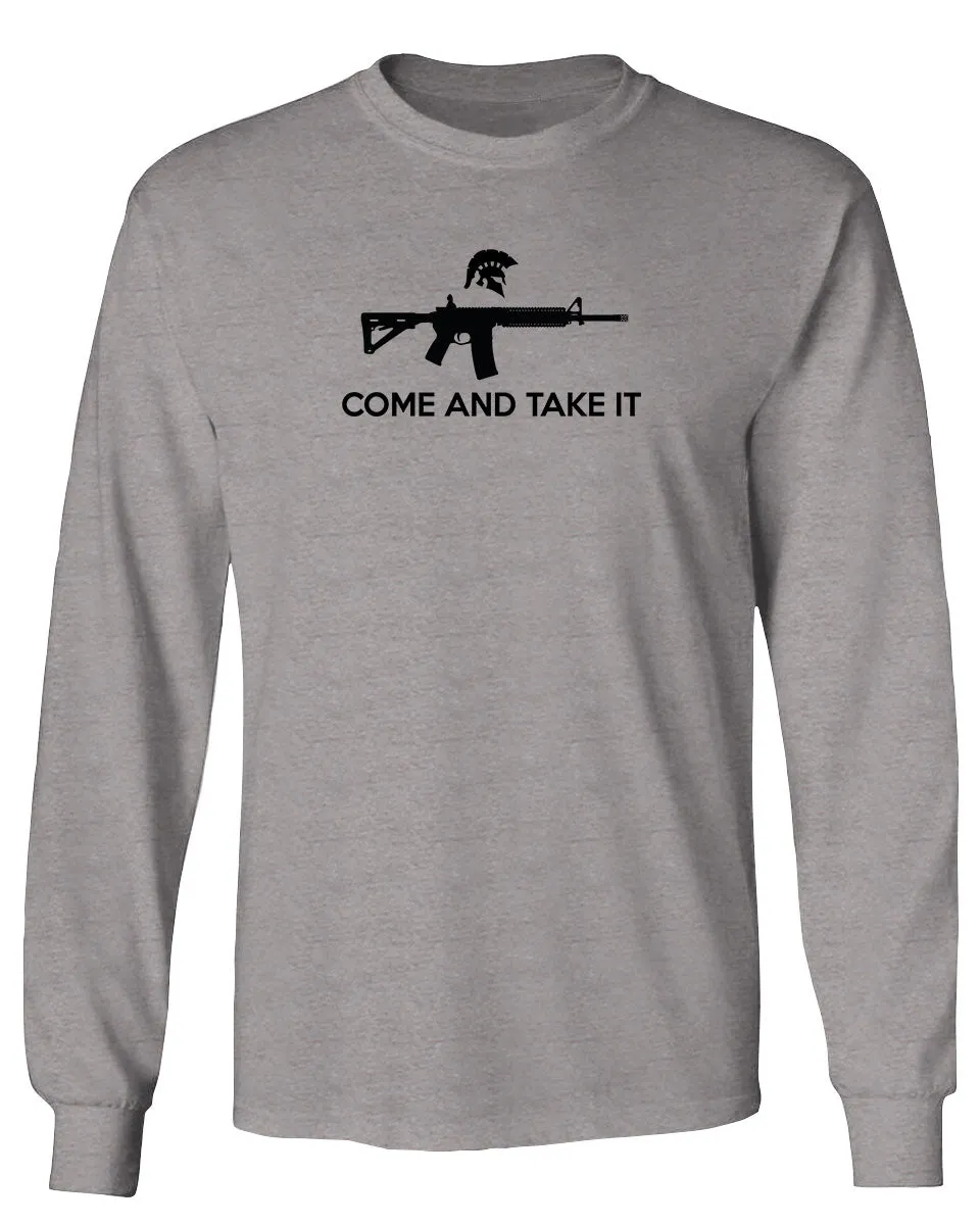 AR 15 Come and Take It Greek Molon Labe Spartan Guns mens Long sleeve t shirt