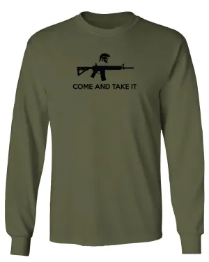 AR 15 Come and Take It Greek Molon Labe Spartan Guns mens Long sleeve t shirt