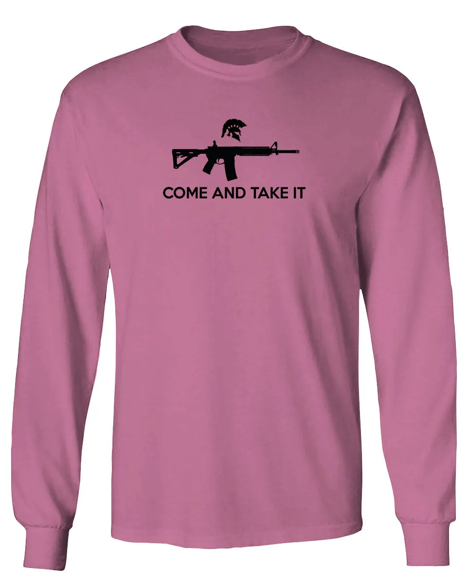 AR 15 Come and Take It Greek Molon Labe Spartan Guns mens Long sleeve t shirt