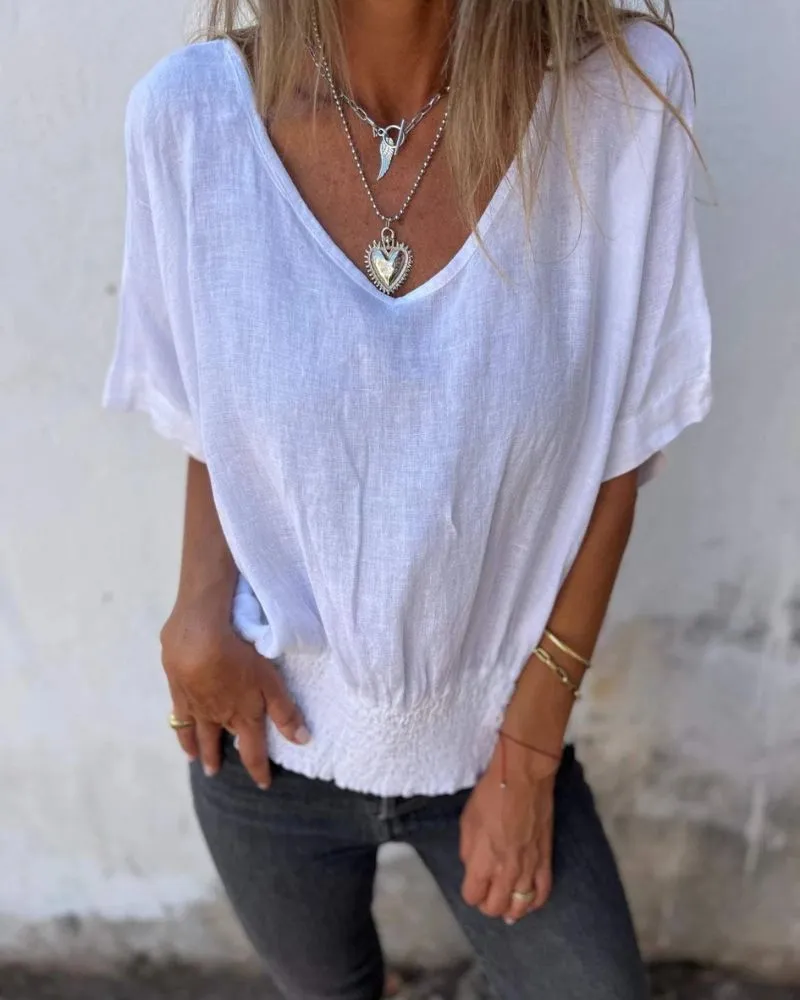 Aubrey™ - Cozy V-Neck Tee