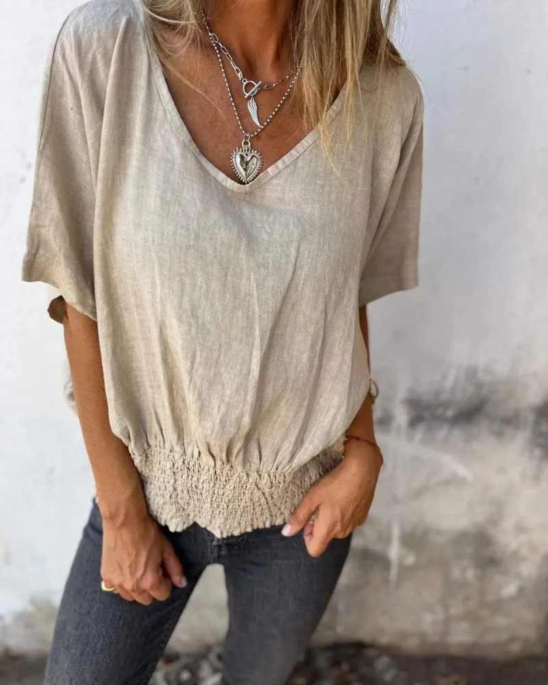 Aubrey™ - Cozy V-Neck Tee