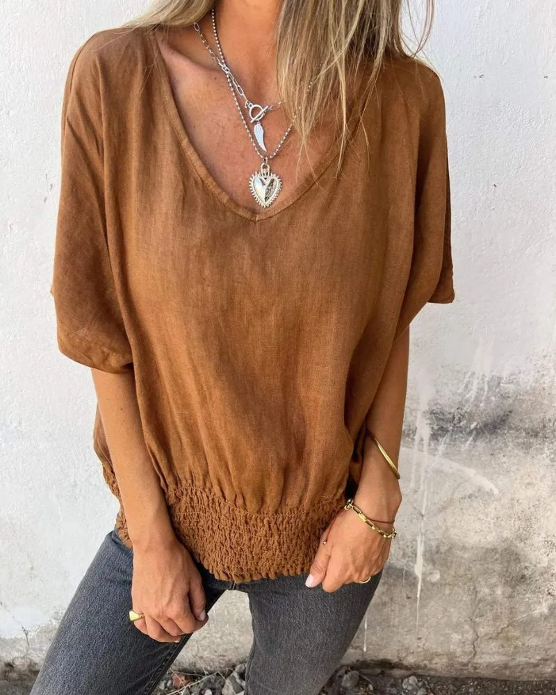Aubrey™ - Cozy V-Neck Tee