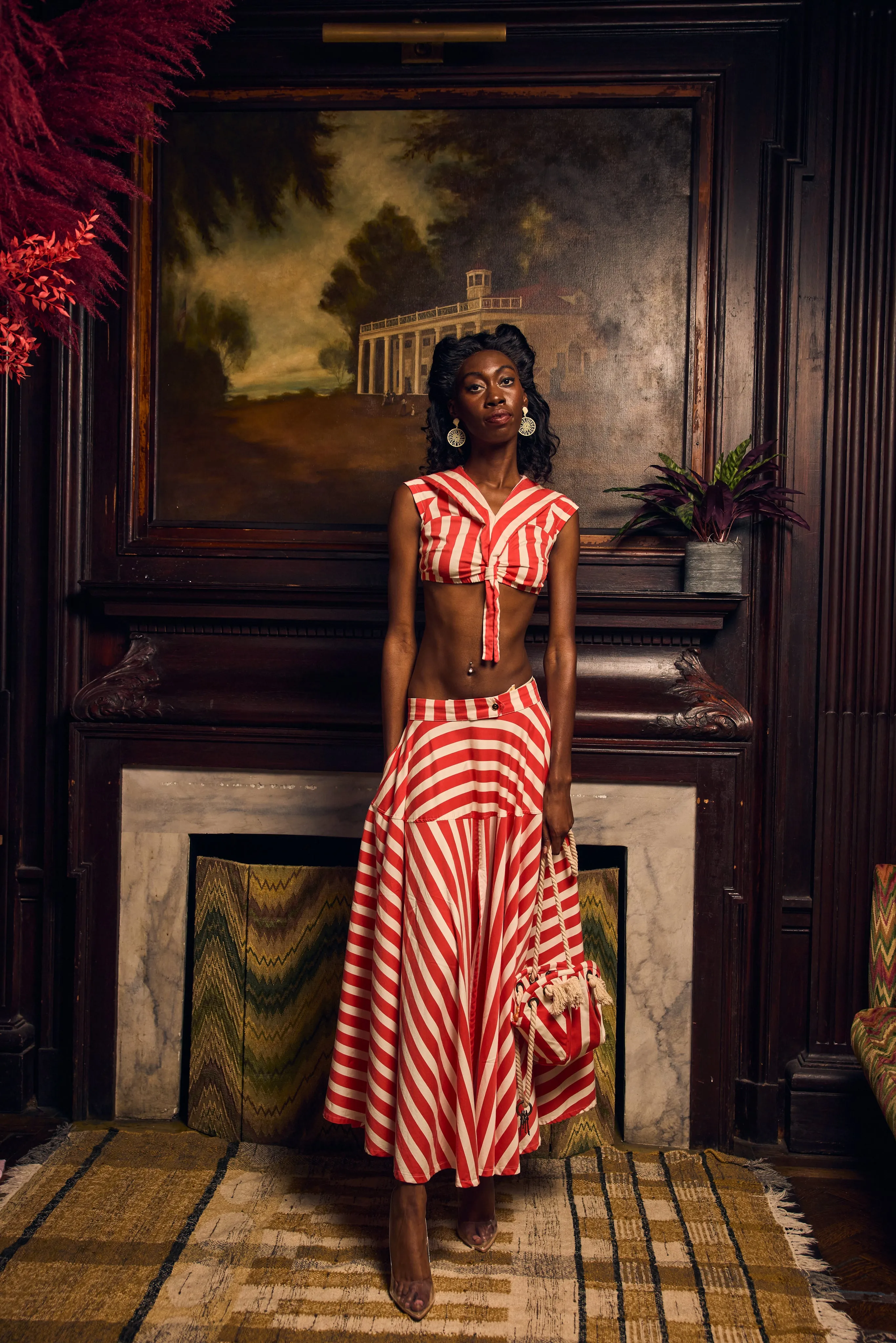 Azaka Full Skirt Cabana Stripe
