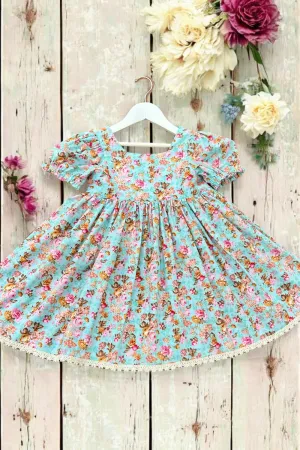 Babydoll Dress | Margaret in Blue | Beautiful Cotton Lawns | OOES