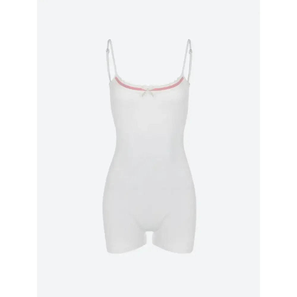 Backless Bow Bodysuit with Playful Elegance for Y2K Style