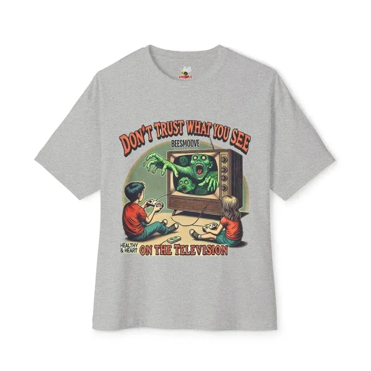 Beesmoove don’t trust what you see on the television Oversized Boxy Tee