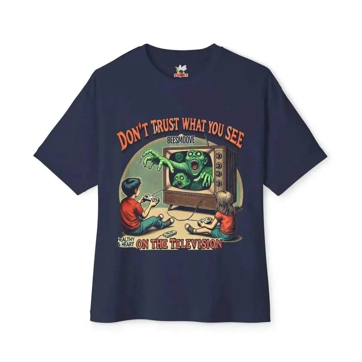 Beesmoove don’t trust what you see on the television Oversized Boxy Tee