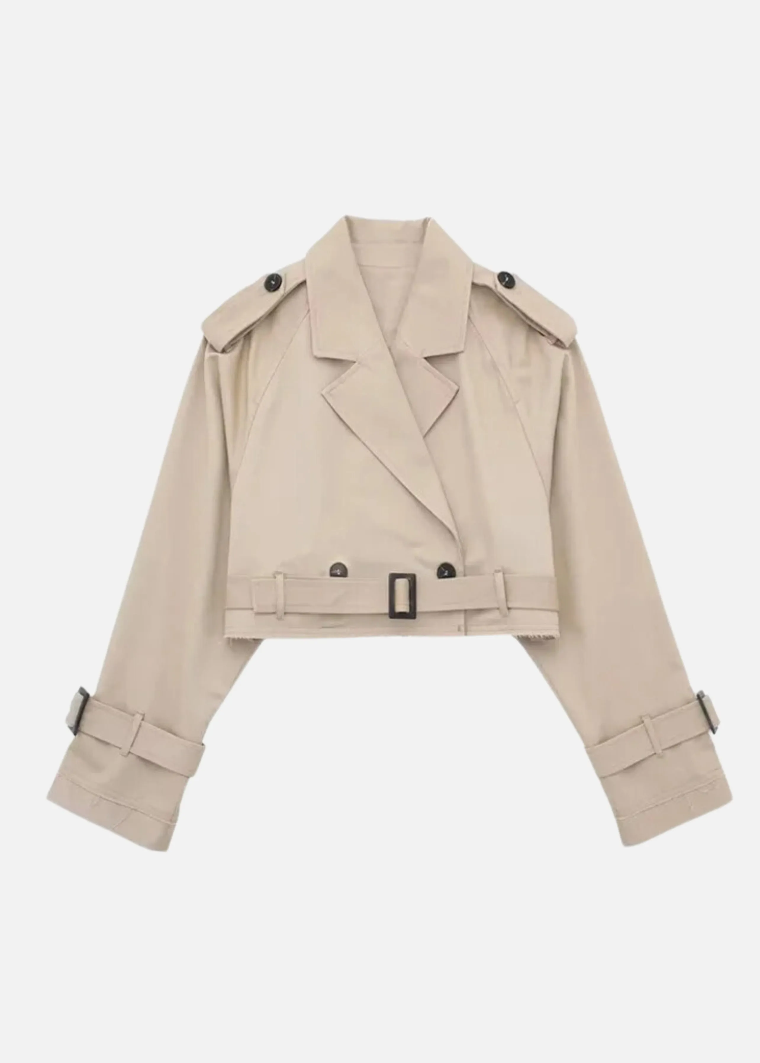 BEIGE CROPPED TRENCH COAT