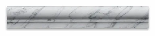 Bianco Carrara White Marble Polished 2 X 12 OG-1 Chair Rail Molding - Box of 5 pcs.