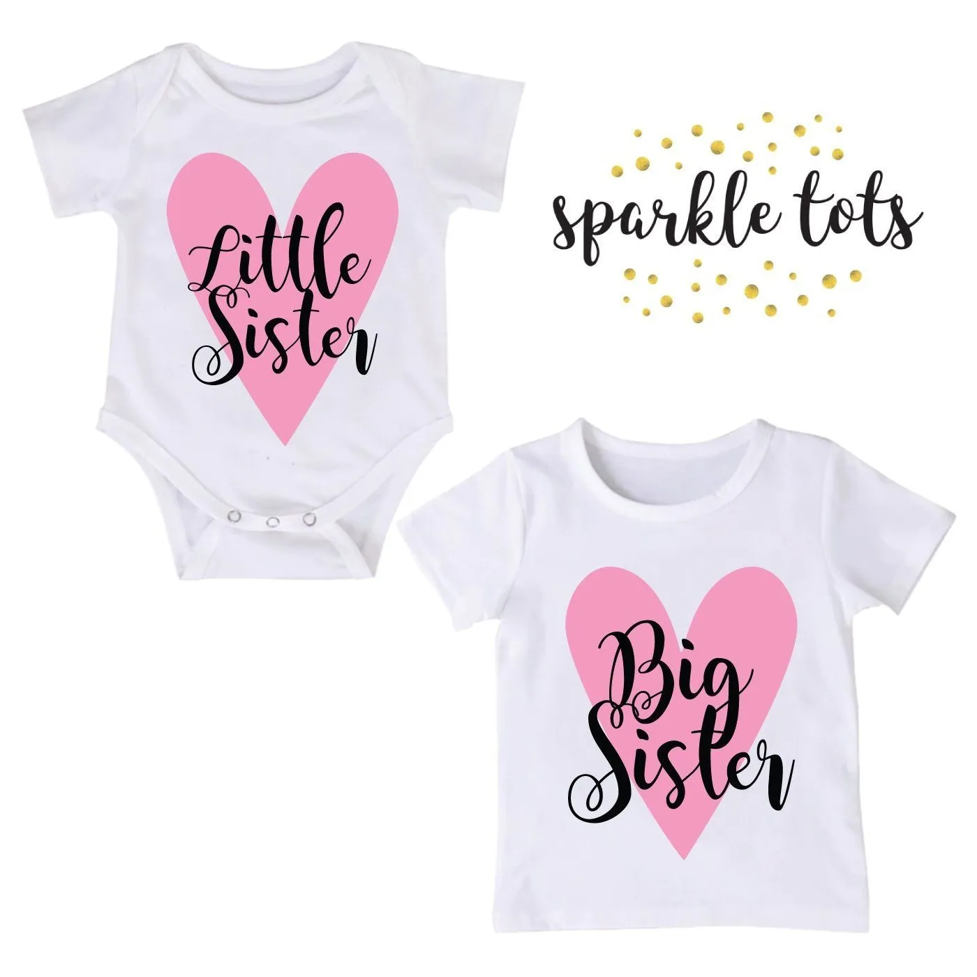 Big Sister Little Sister Matching T-Shirts / Baby Grow | Personalised Sibling Outfit
