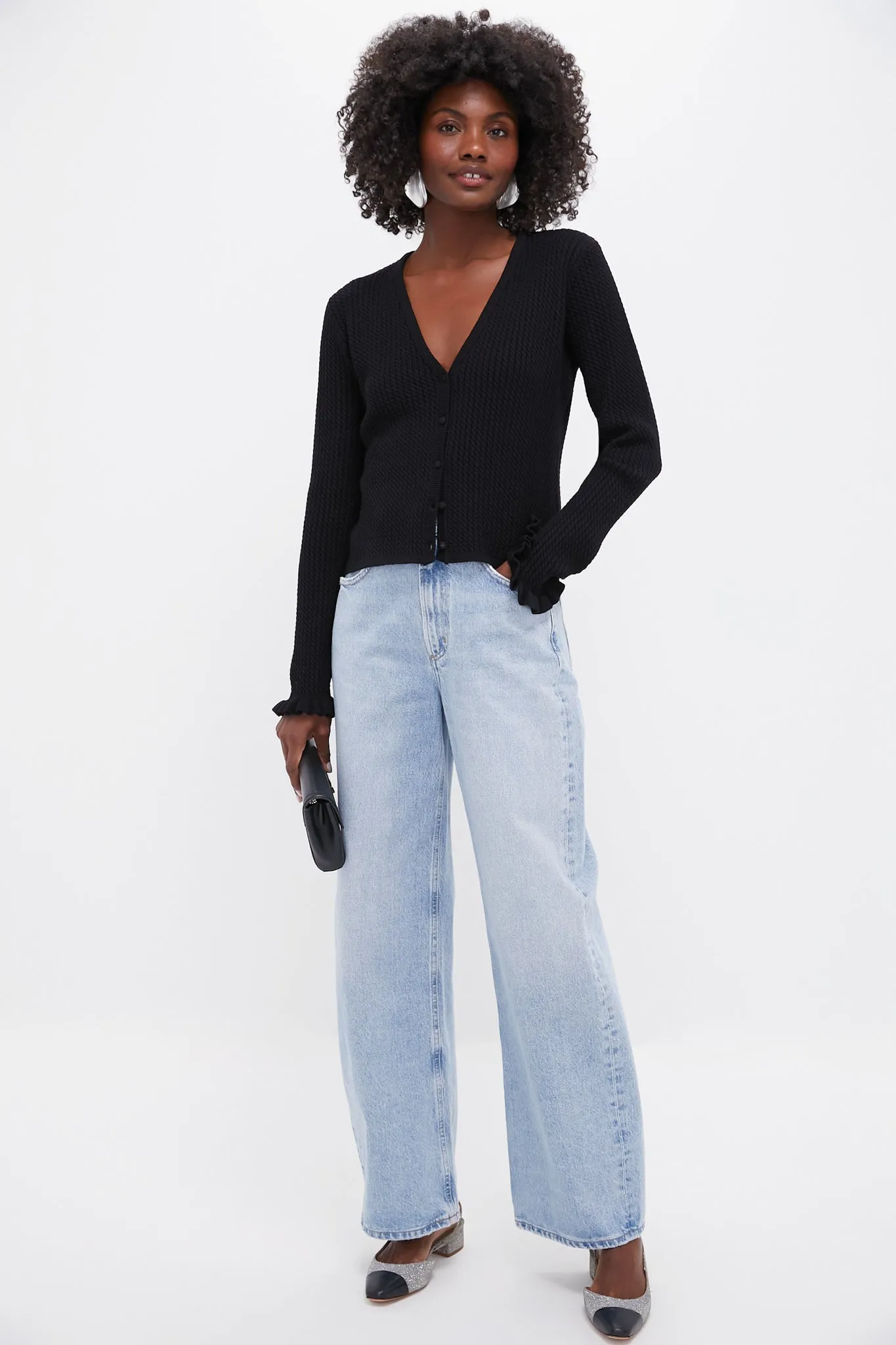 Black Cable Knit Emma Cardigan