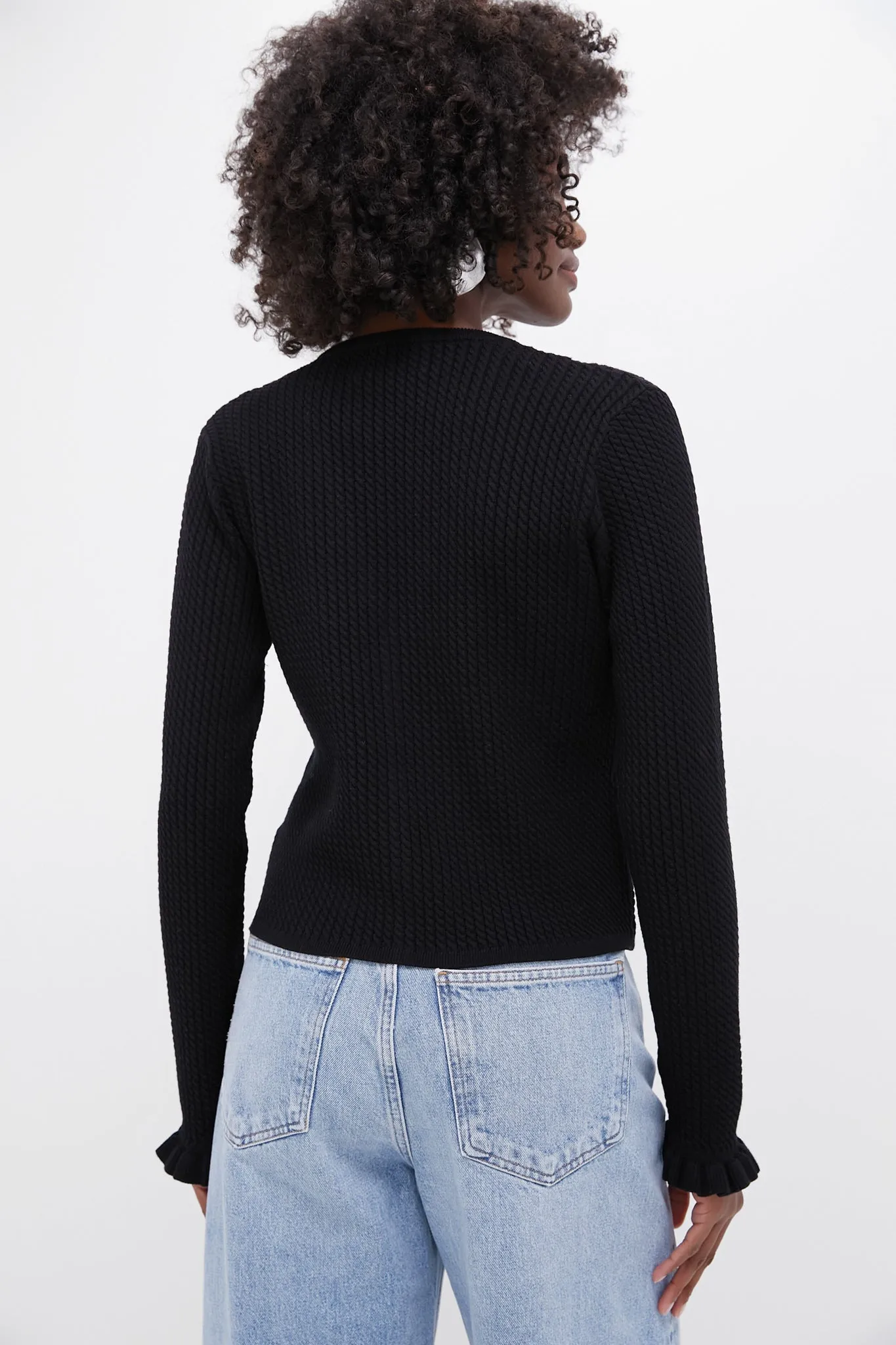 Black Cable Knit Emma Cardigan