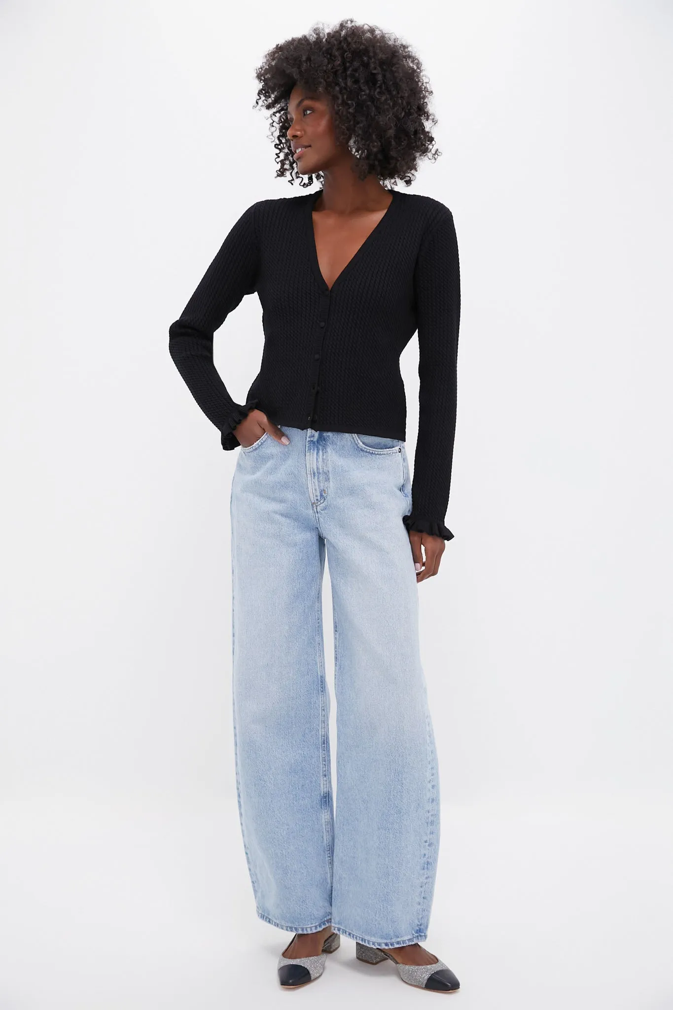Black Cable Knit Emma Cardigan