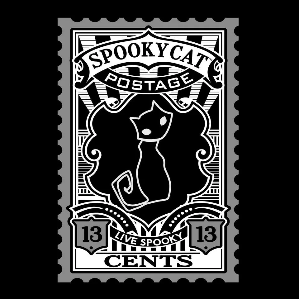 Black Cat Postage T-Shirt