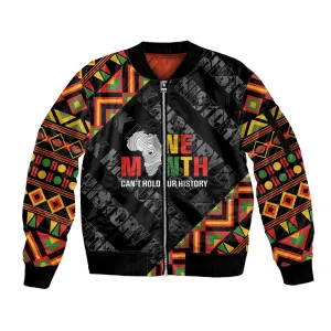 Black History Month Sleeve Zip Bomber Jacket One Month Can't Hold Our History LT05