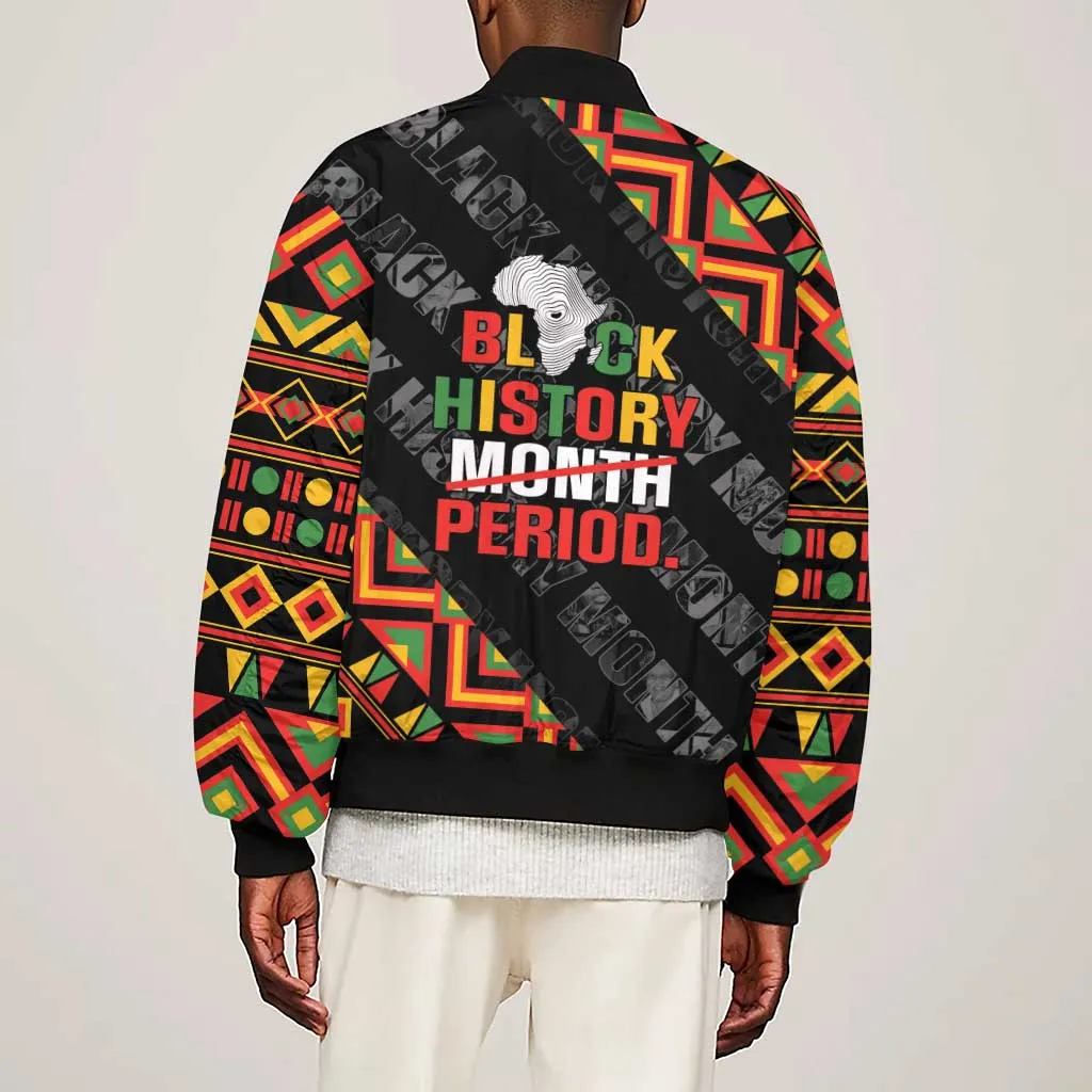 Black History Month Sleeve Zip Bomber Jacket One Month Can't Hold Our History LT05