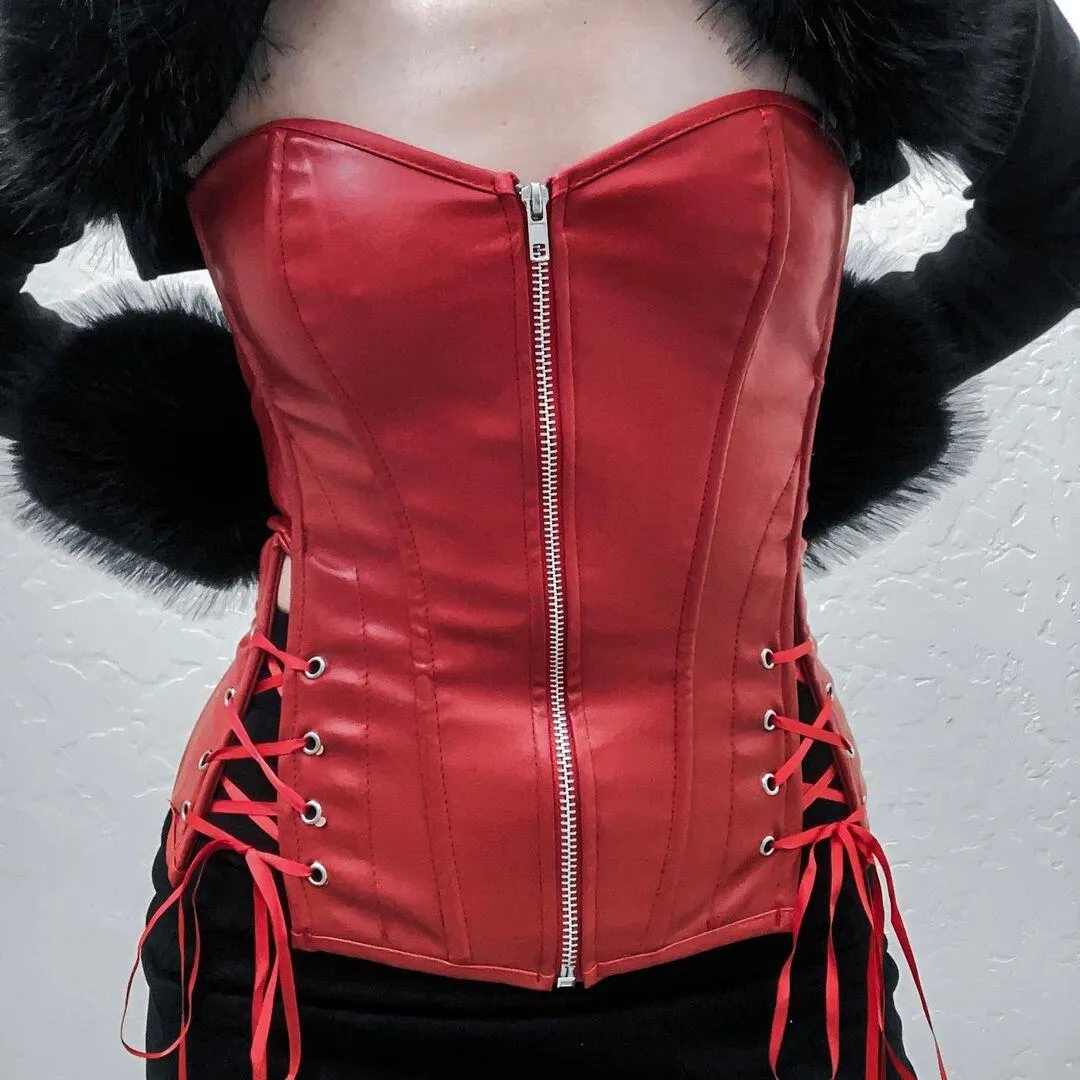 Black/Red Tight PU Shapewear ER5886