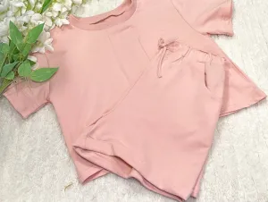 Blush pink shorts and T-shirt