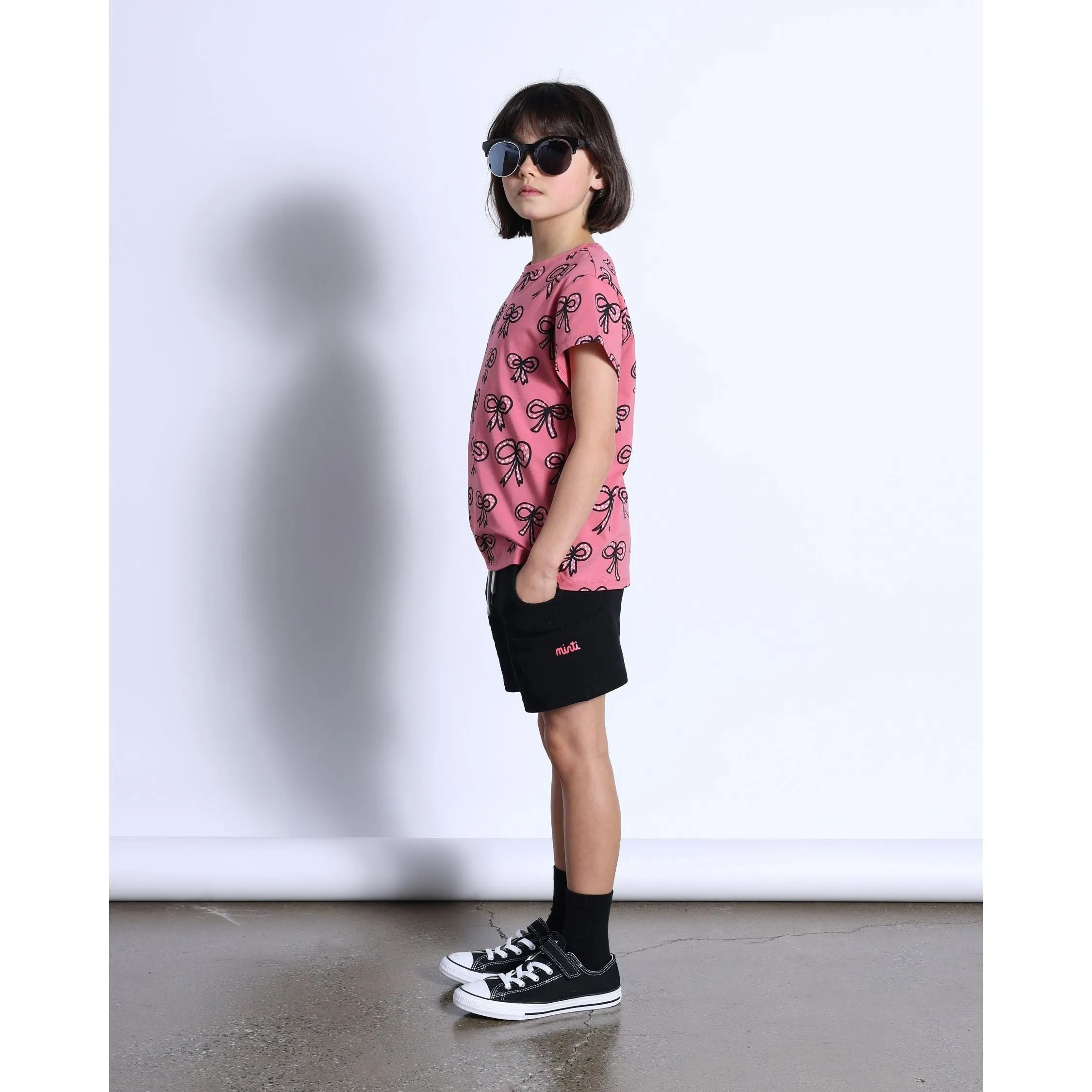 Bows Tee- Rose