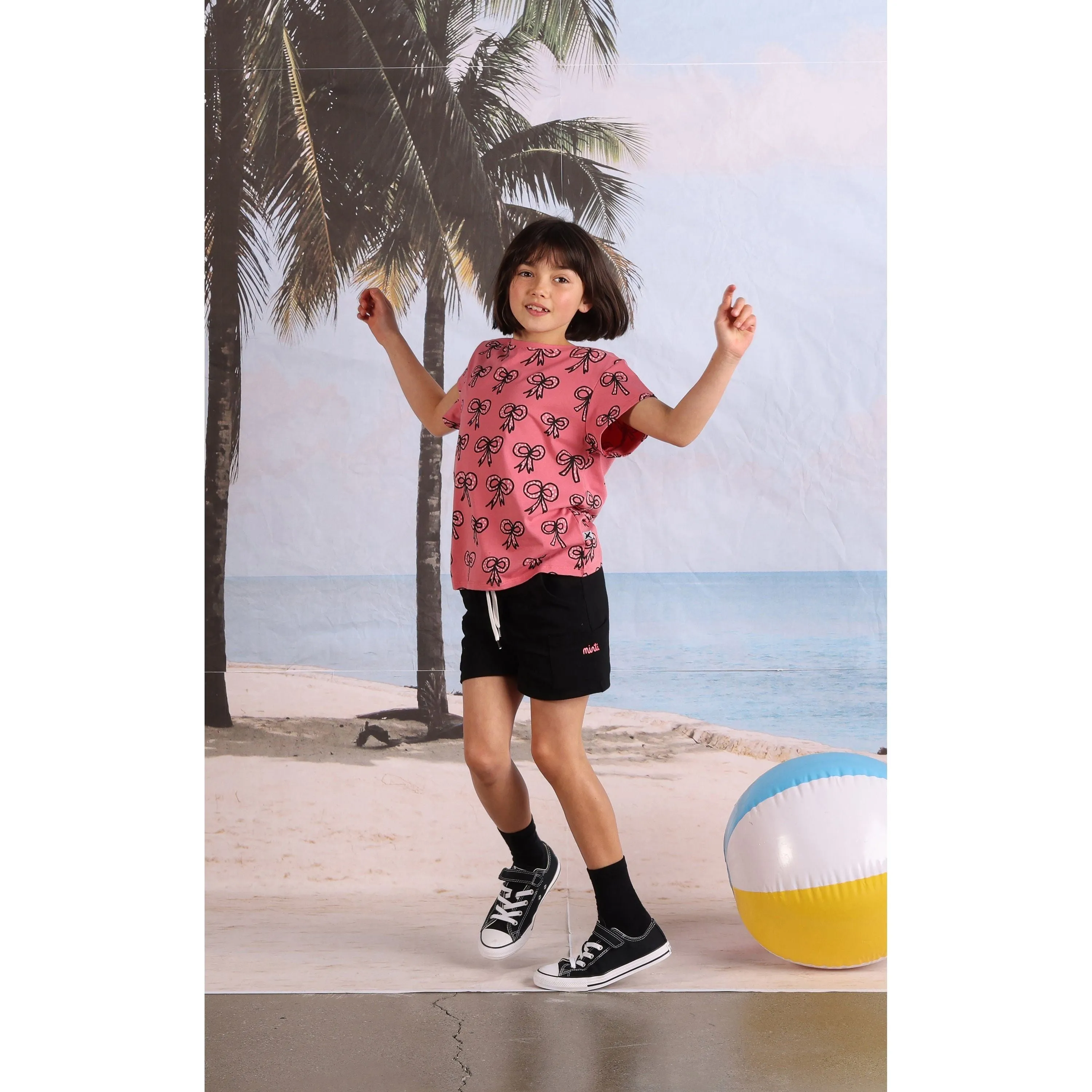 Bows Tee- Rose