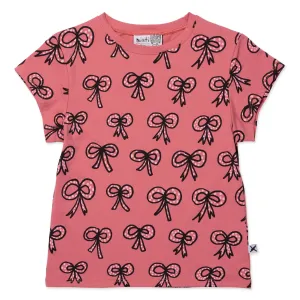 Bows Tee- Rose