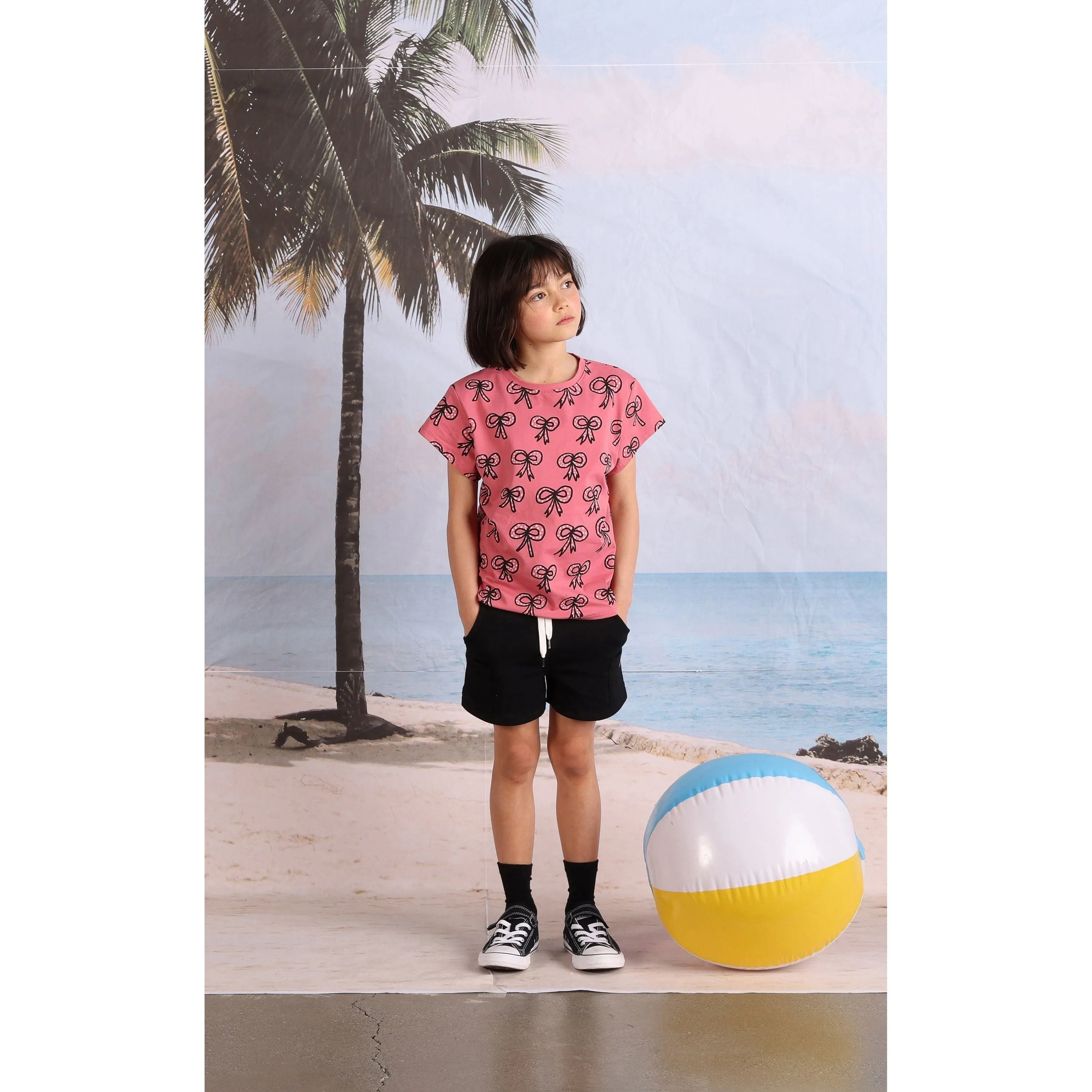 Bows Tee- Rose