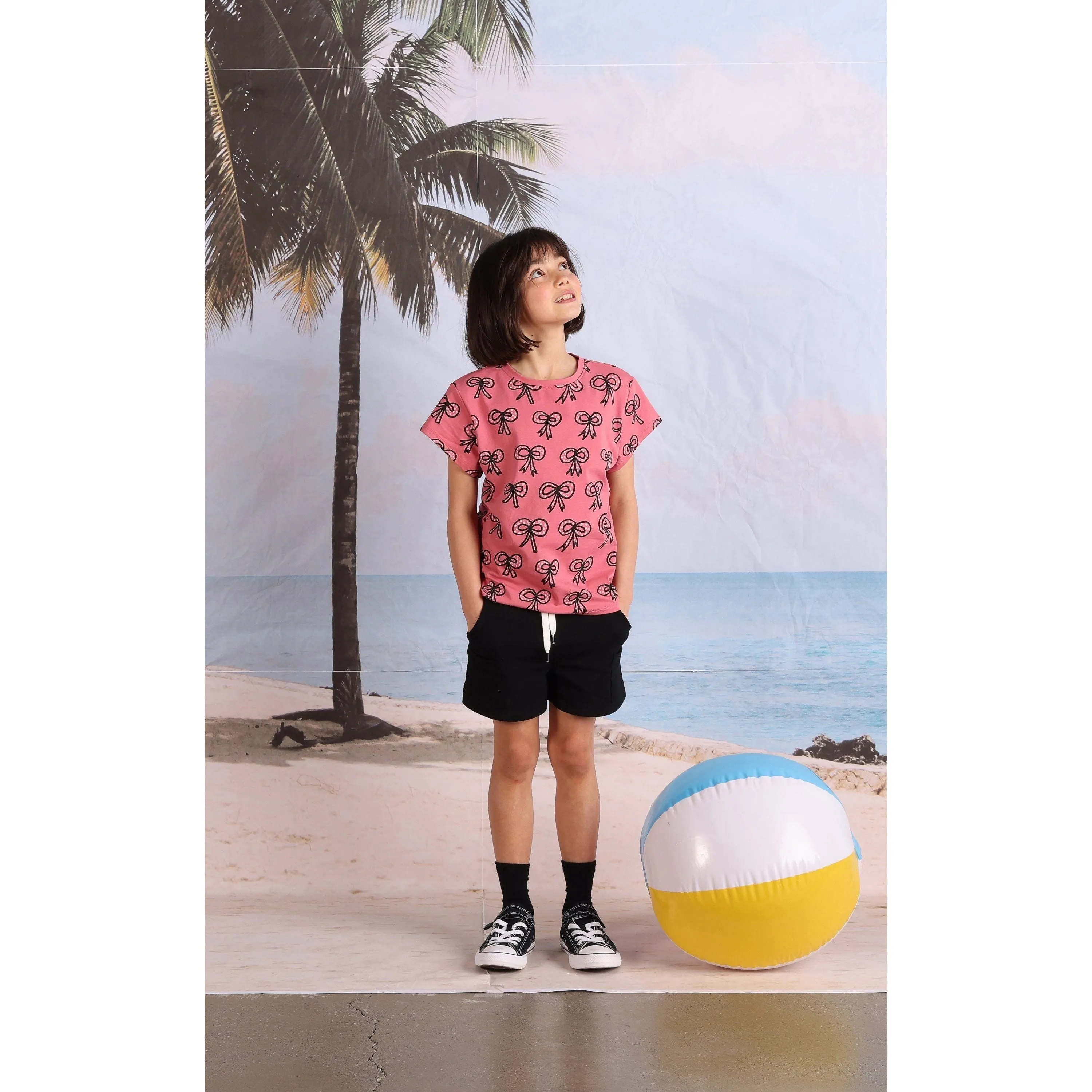 Bows Tee- Rose