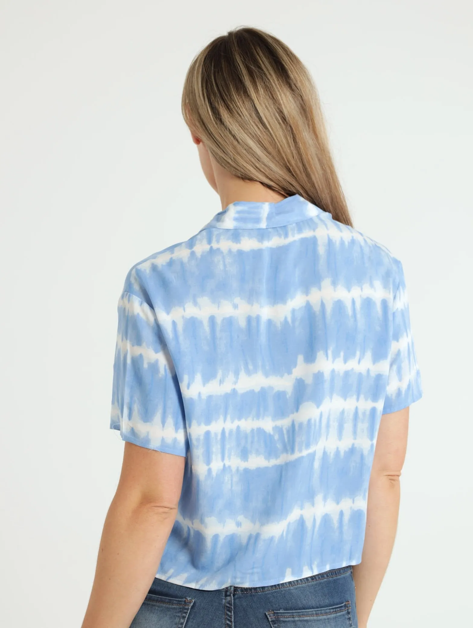 Boxy 1 Pocket Shirt - White/Blue