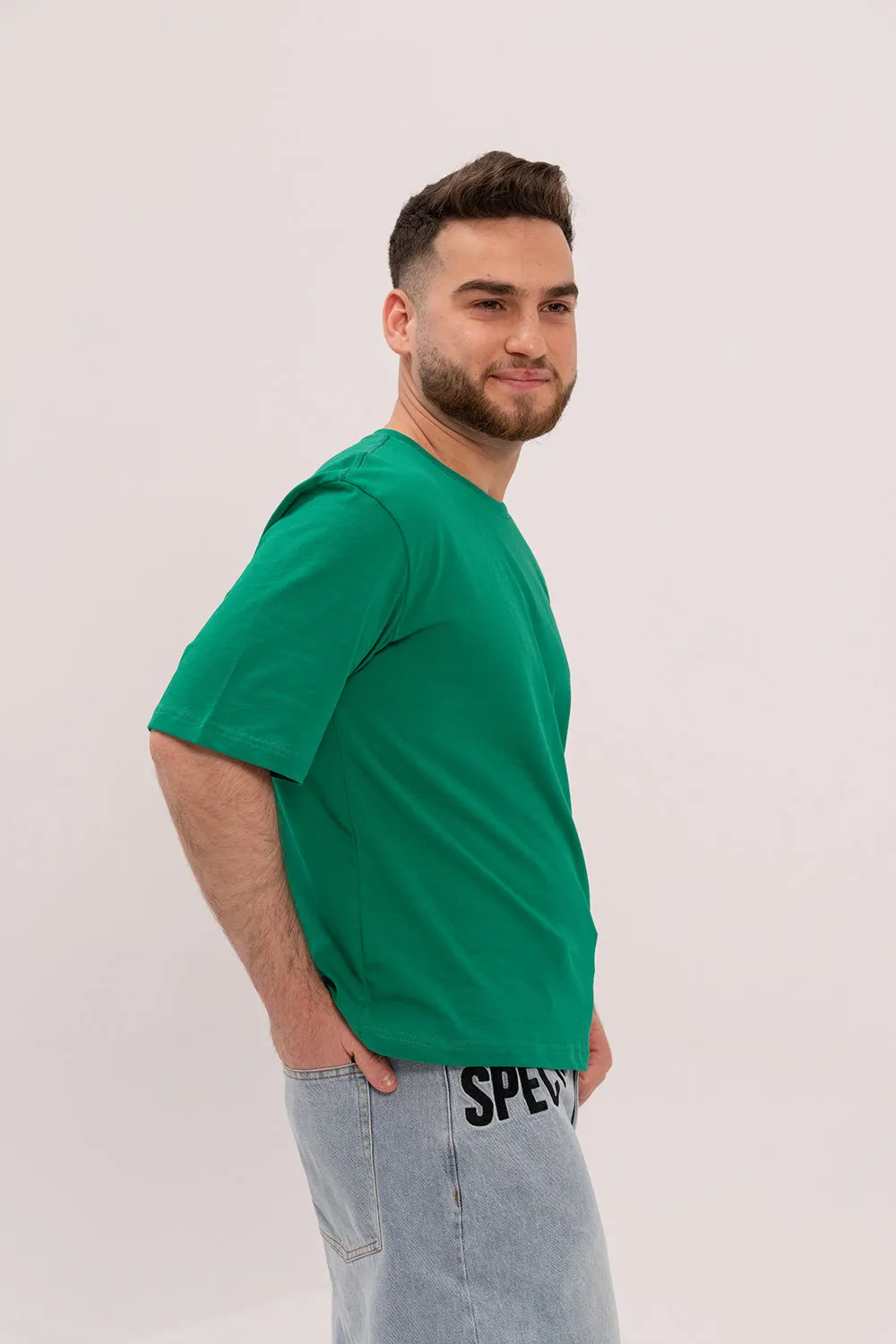 Boxy Fit Cotton TShirt - Green