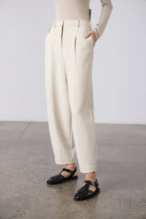 Britta Barrel Leg Trouser - Bone