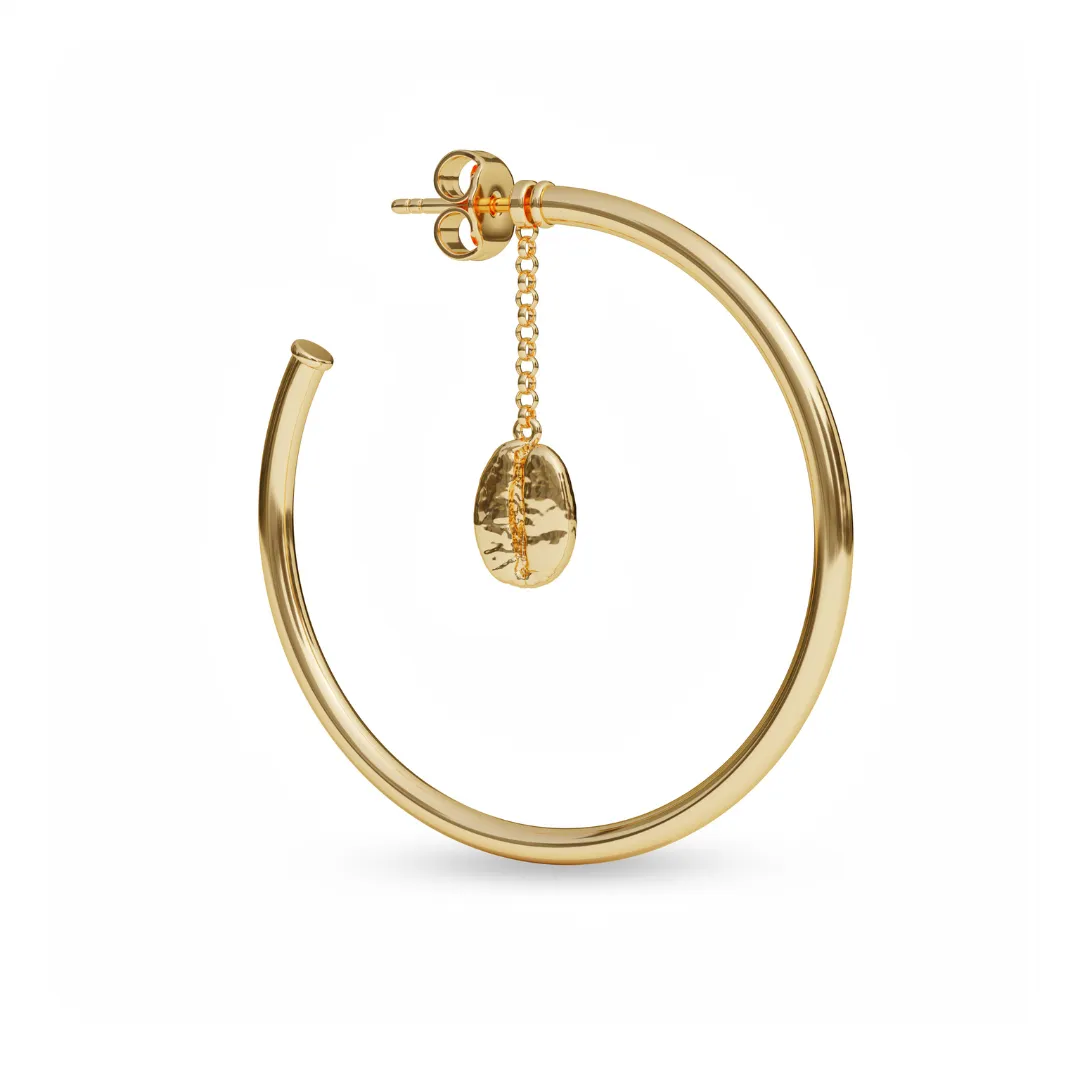 Buna Drop Hoop Earring - 14K Gold Plated | 2-IN-1 Jewelry