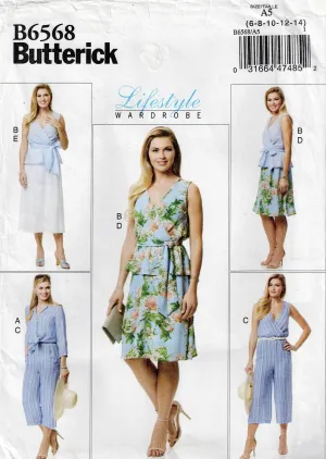 Butterick 6568 Womens LIFESTYLE WARDROBE Jumpsuit Top & Skirt Sewing Pattern Size 6 - 14 UNCUT Factory Folded