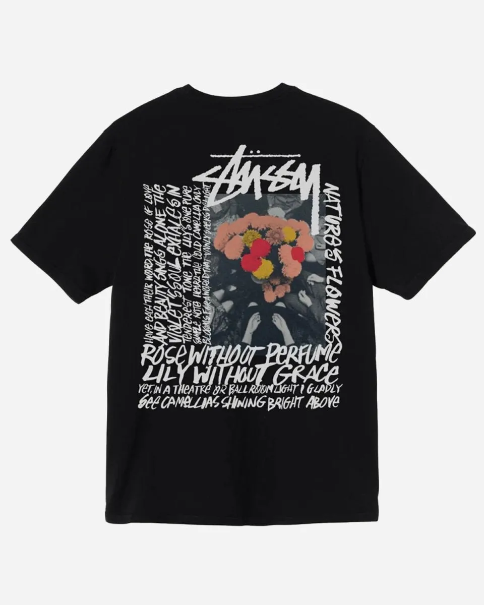 Camellias Pig. Dyed Tee - Black