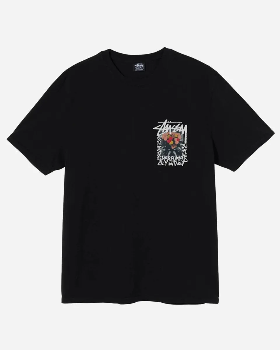 Camellias Pig. Dyed Tee - Black