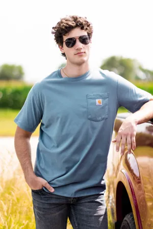 Carhartt Force Relaxed Fit Midweight Pocket T-Shirt for Men in Grey Blue | 106652-HG7-GRY