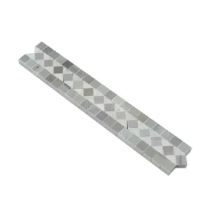 Carrara White Italian (Bianco Carrara) Marble BIAS Border / Listello with Black Dots, Polished