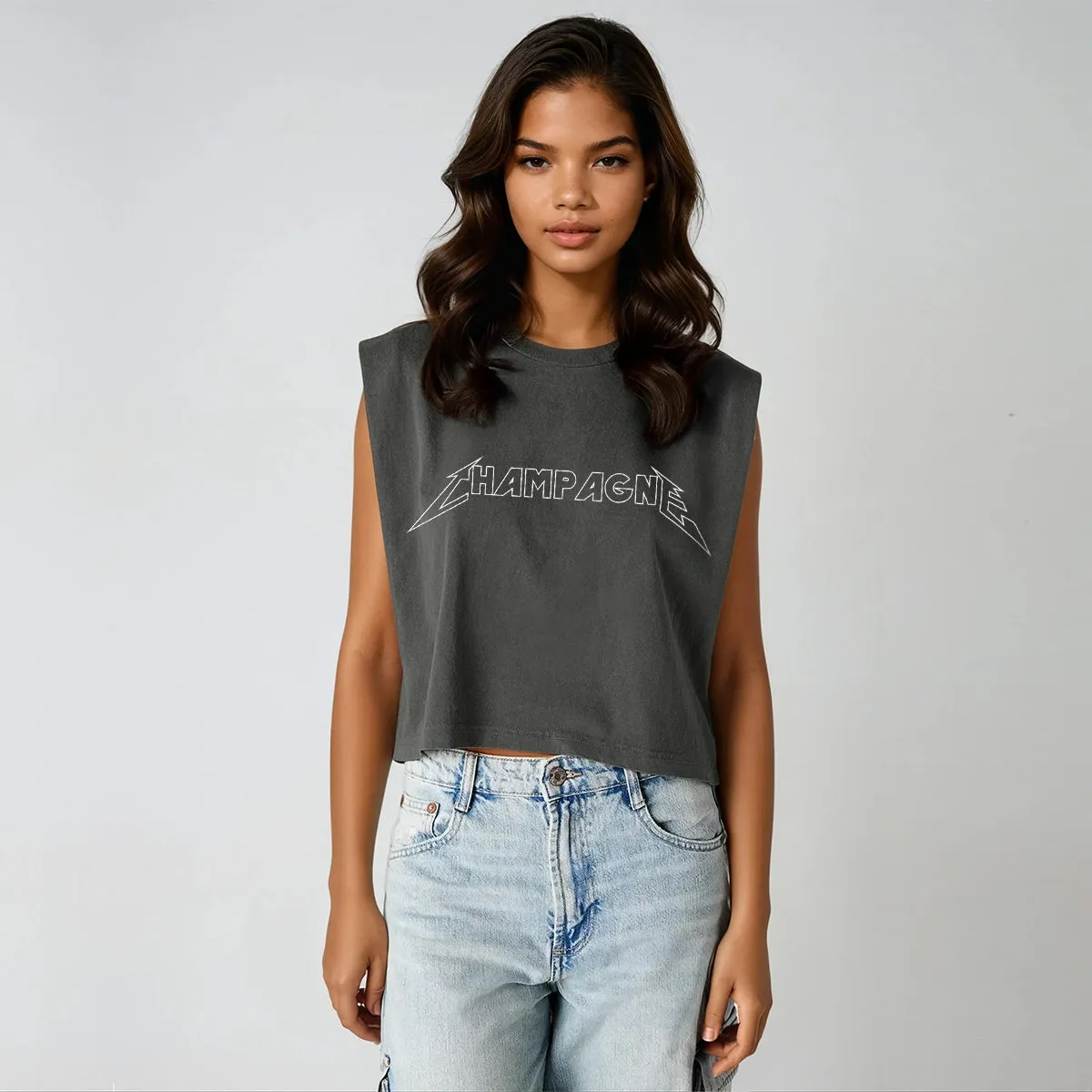 Champagne Metal Garment Dyed Muscle Tee