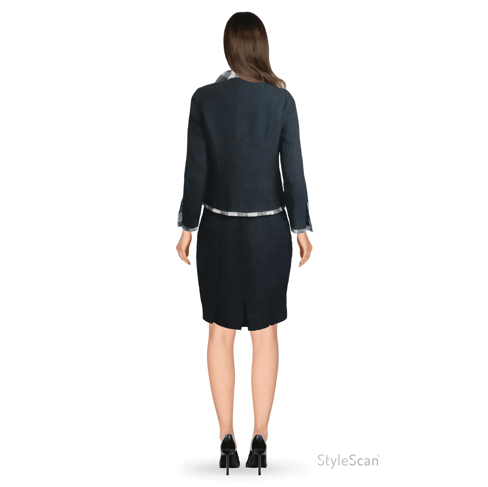 CHANEL Black Boucle w/ Stripes and Gold Accents Skirt Suit (5PC) Circa 1990s | Size 34
