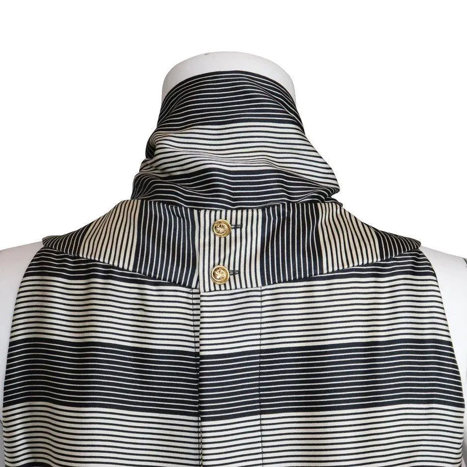 CHANEL Black Boucle w/ Stripes and Gold Accents Skirt Suit (5PC) Circa 1990s | Size 34