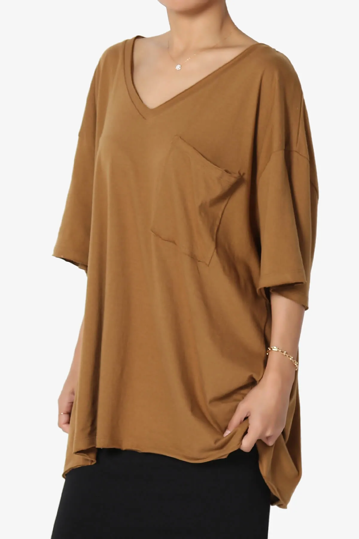 Charlie V Neck Pocket Boyfriend Tee PLUS