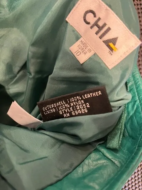 Chia Leather Skirt, size 10  #1489