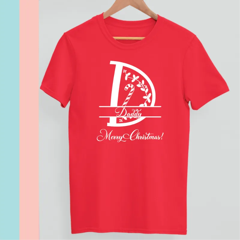 Christmas Monogram Matching Family T-shirts