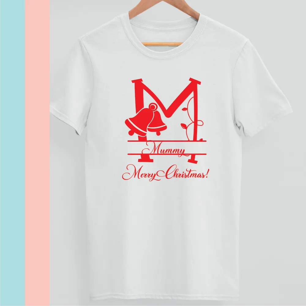 Christmas Monogram Matching Family T-shirts