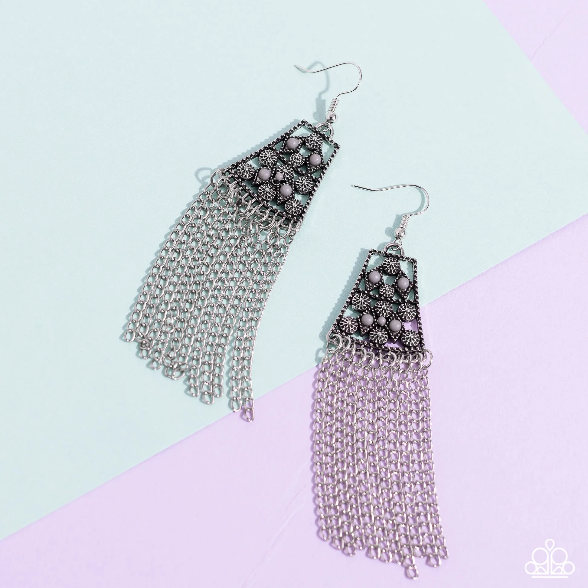 Cleopatras Allure - Silver Earrings - Paparazzi Accessories