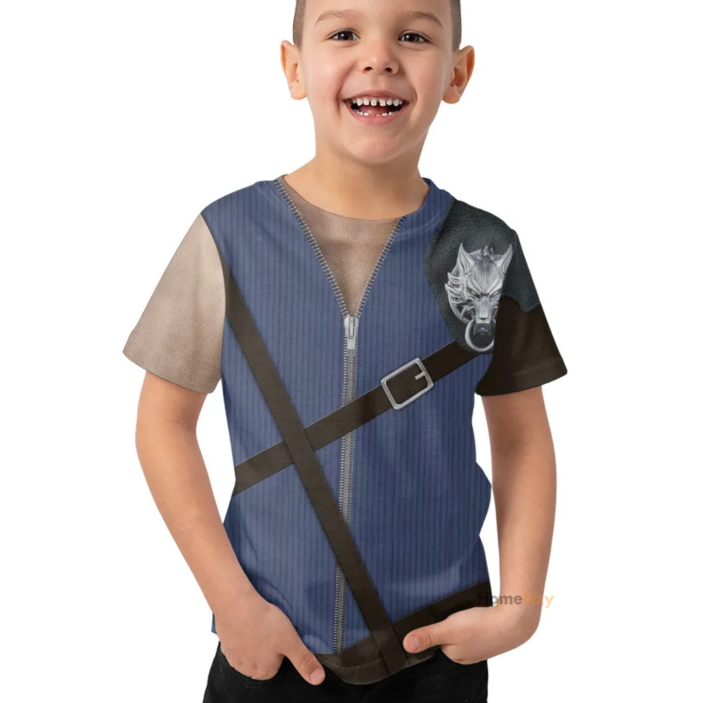 Cloud Strife Final Fantasy Custom Cosplay Costume Kid Tshirt QT205131Hf