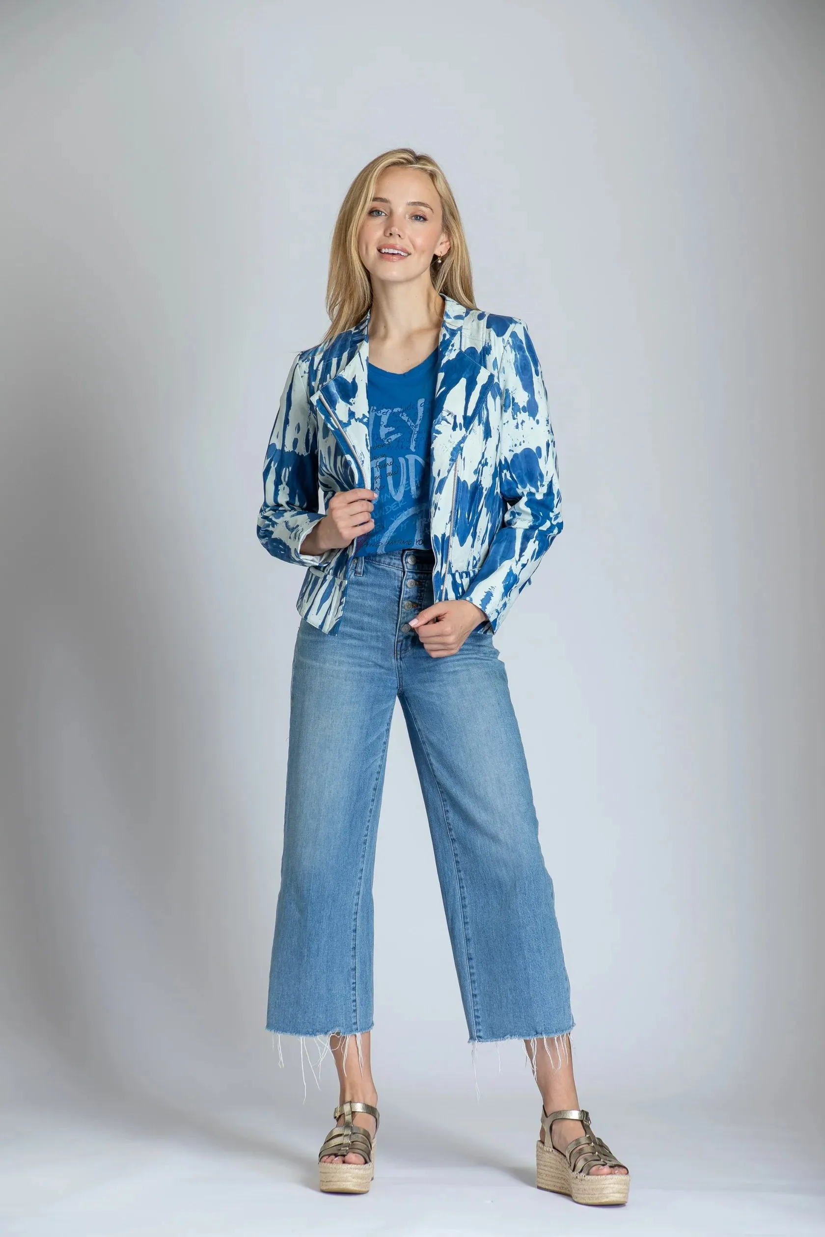 Collarless Lamb Leather Jacket - Chibbori